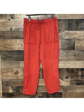 Anthropologie Red Drawstring Pants